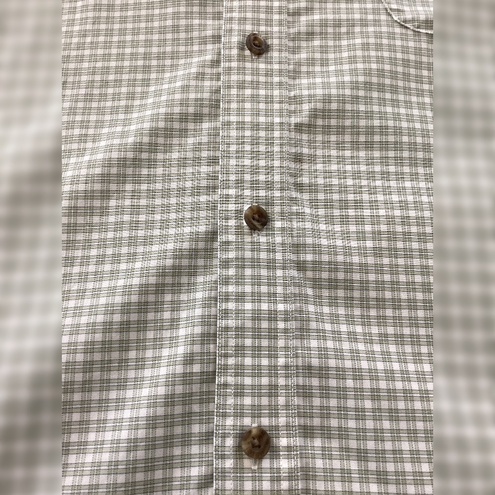 RedHead Wrinkle-Free Easy-Care Button-Down Long-Sleeve Shirt 3XL | Green + White - Picture 3 of 10